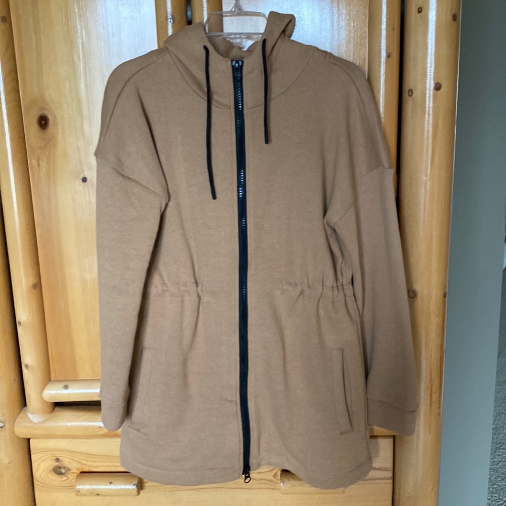 Zyia Active camel long sweat jacket. Size M